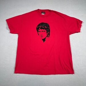 Vintage Bruce Lee Graphic T Shirt Men XL Regular Fit Red Martial Arts Cinema